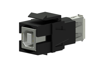 Keystone adapter usb 2.0a til usb 2.0b, Sort
