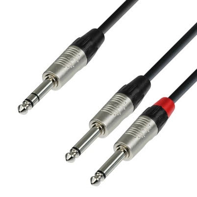 Y-delt kabel Stereo til 2x Mono Jack (3m)