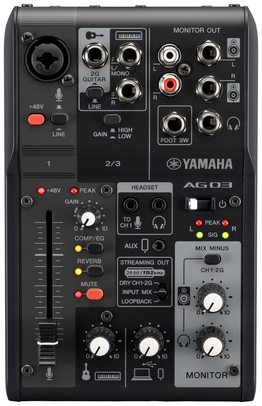 Yamaha AG03 MkII - Live Streaming Bundle (Sort)