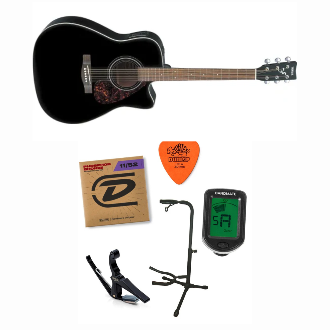 Yamaha FX370C elektronisk akustisk gitar (svart)