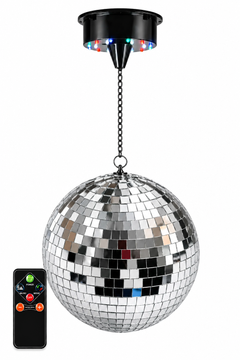 Light4Me Speilkule 30 cm med LED, motor og fjernkontroll