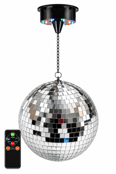 Light4Me Speilkule 40 cm med LED, motor og fjernkontroll