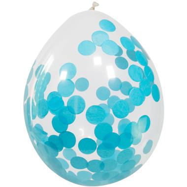 Ballonger med konfetti (blå, 30 cm)