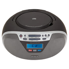 AIWA CDT-200 Boombox – CD, Bluetooth, USB og FM-radio, sølv