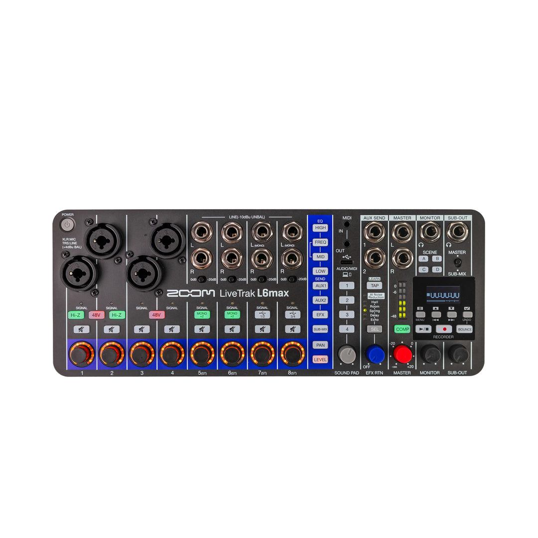 ZOOM LiveTrak L6max 12-kanals mikser + opptaker