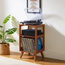 Crosley Asheville Small Platespillerbord med vinyloppbevaring – Walnut