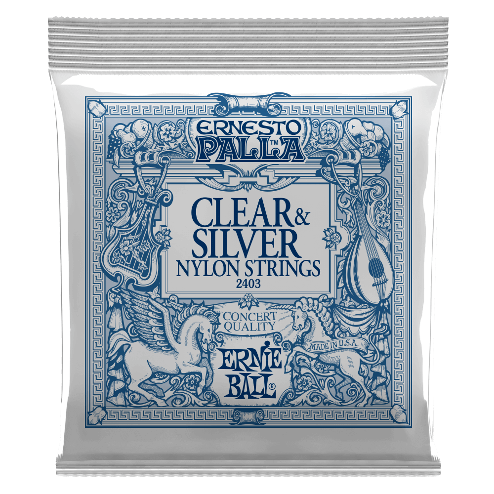 Ernie Ball Ernesto Palla klare og Silver gitarstrenger (klassisk)