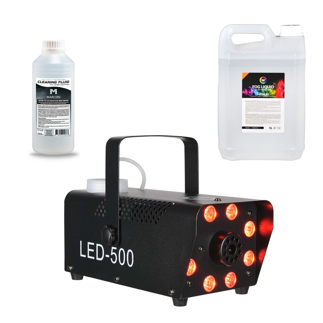Light4Me Fog 500 LED Røykmaskin 500W med LED bundle
