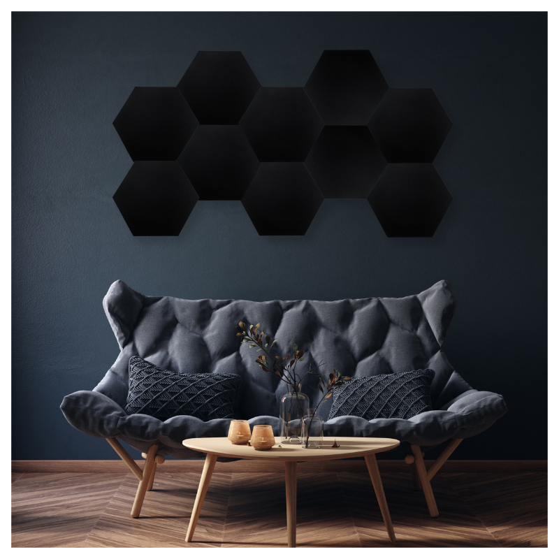 DNA AM3 BK akustikkpaneler 10 stk. sort Hexagon