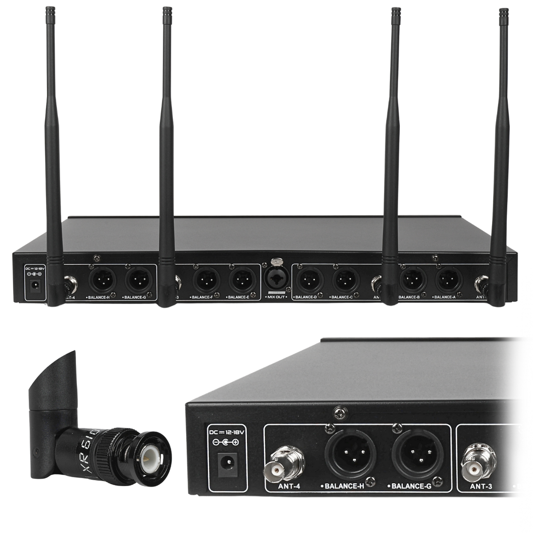 DNA RV-8 Trådløst UHF Mikrofoner Sett med 8 Håndholdte Mikrofoner