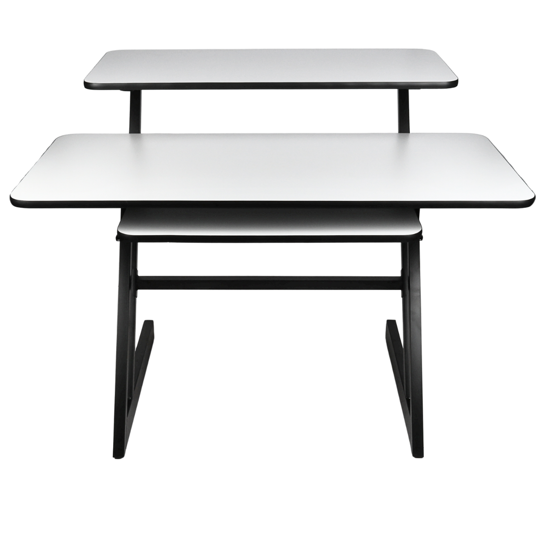 Studiebord med hyller og uttrekk til keyboard (120 cm)