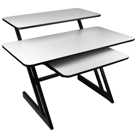 Studiebord med hyller og uttrekk til keyboard (120 cm)