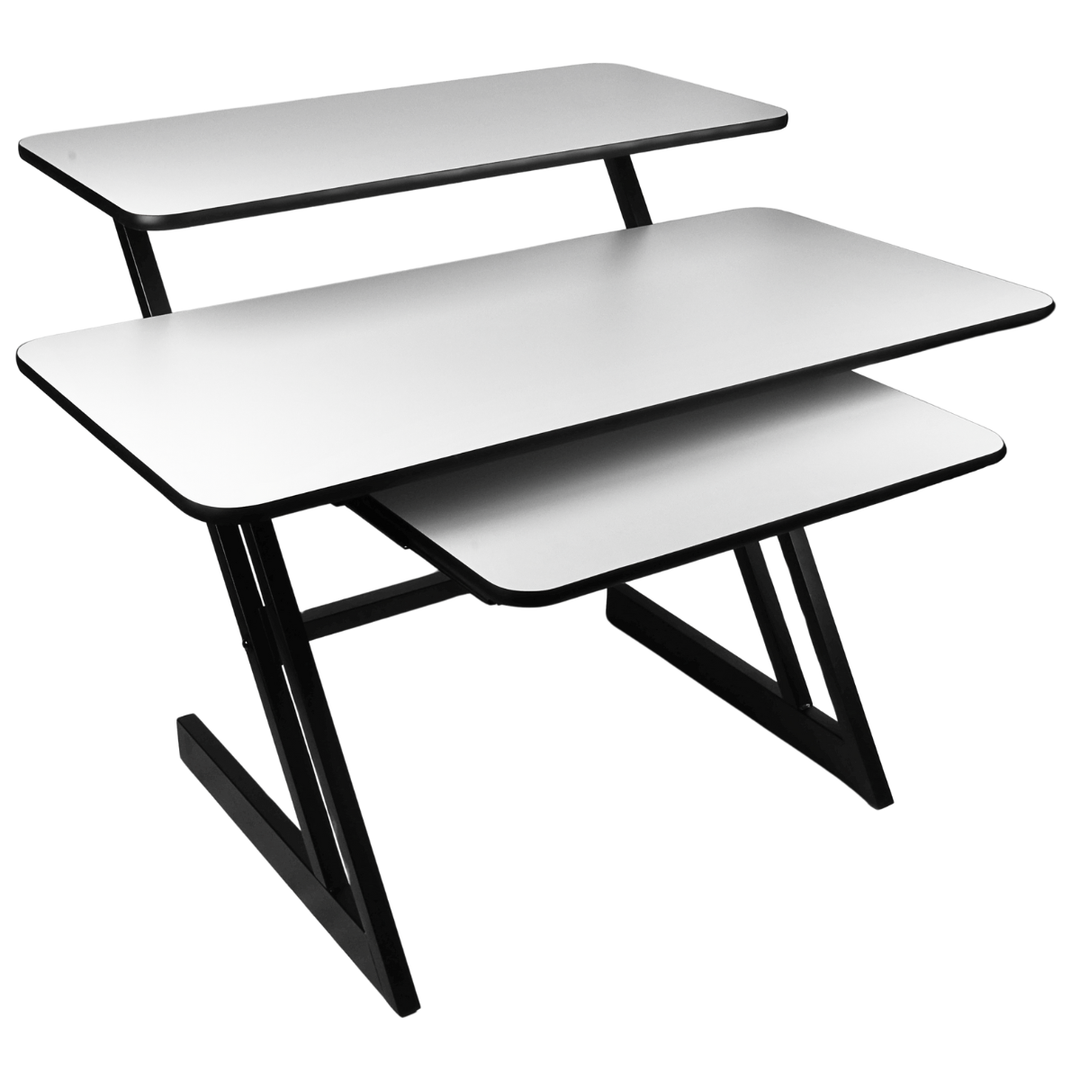 Studiebord med hyller og uttrekk til keyboard (120 cm)