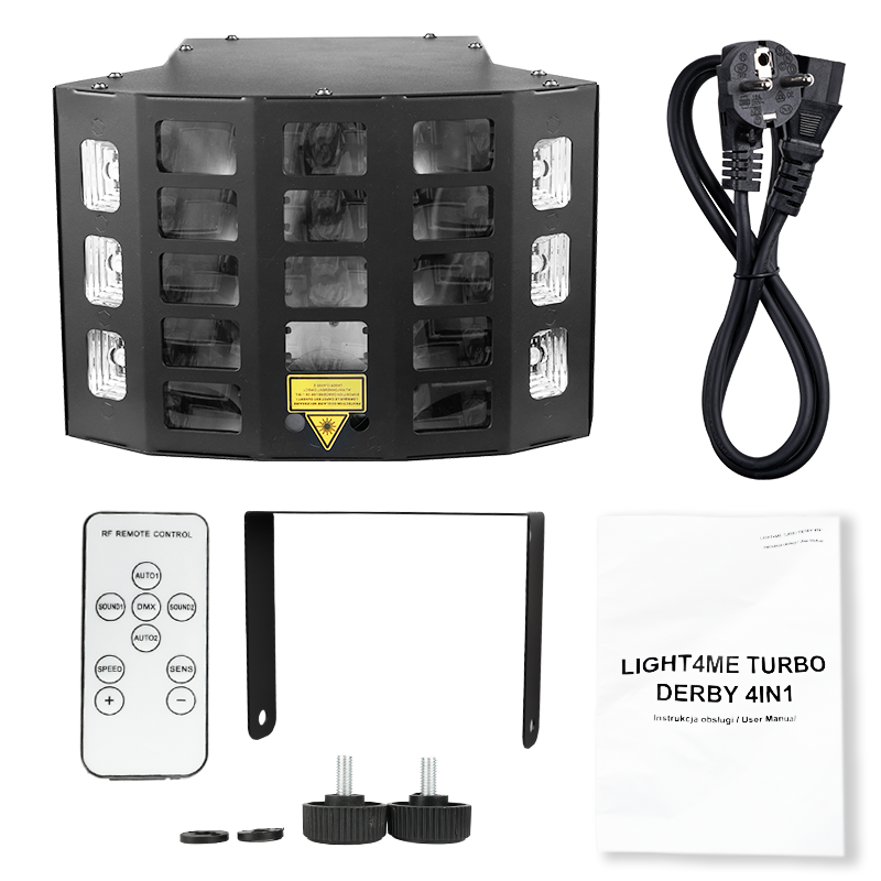 Light4Me Turbo Derby 4-i-1 – RGBW, UV, Strobe & Laser