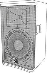 BST SA15DSP aktiv PA-høyttaler (600W, 15")