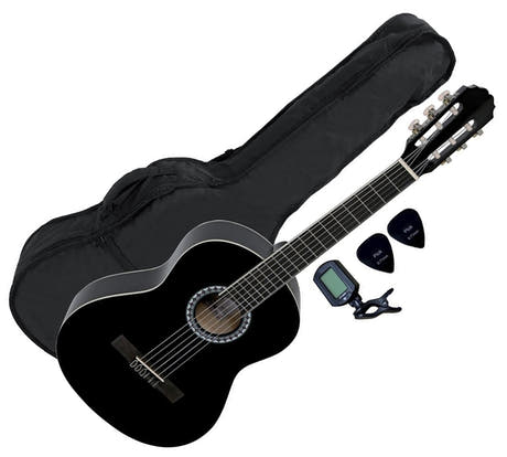Spansk gitarpakke 4/4, sort