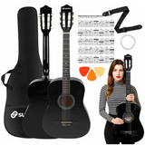 Suprimo CGS2 BK Klassisk Guitar 4/4 – Sort Begyndersæt