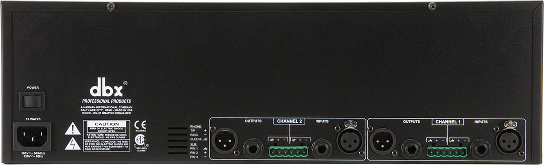 dbx iEQ31 2x 31-bånds grafisk equalizer/begrenser