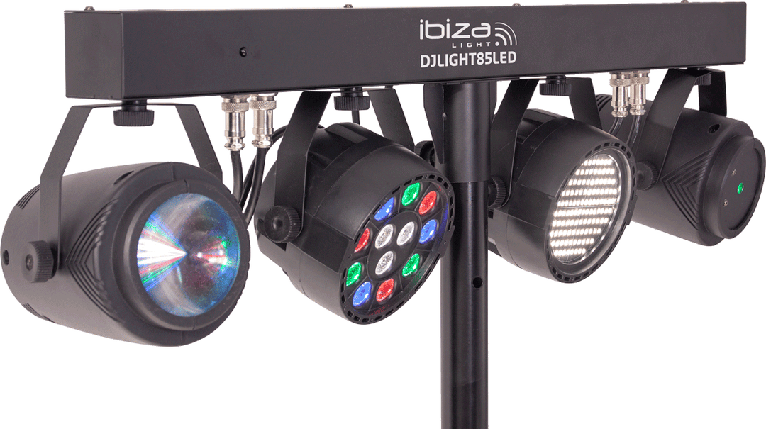 Ibiza LED-belyst måneblomst, laser og strobe