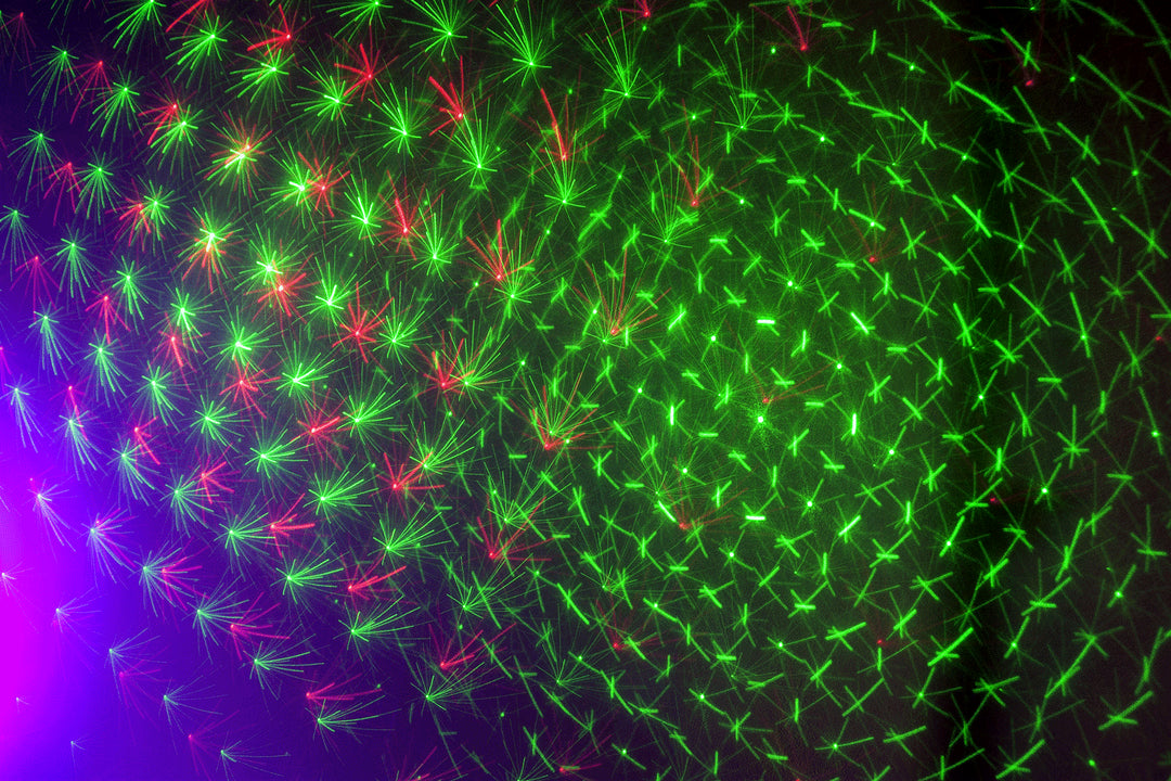 Ibiza LED-belyst måneblomst, laser og strobe
