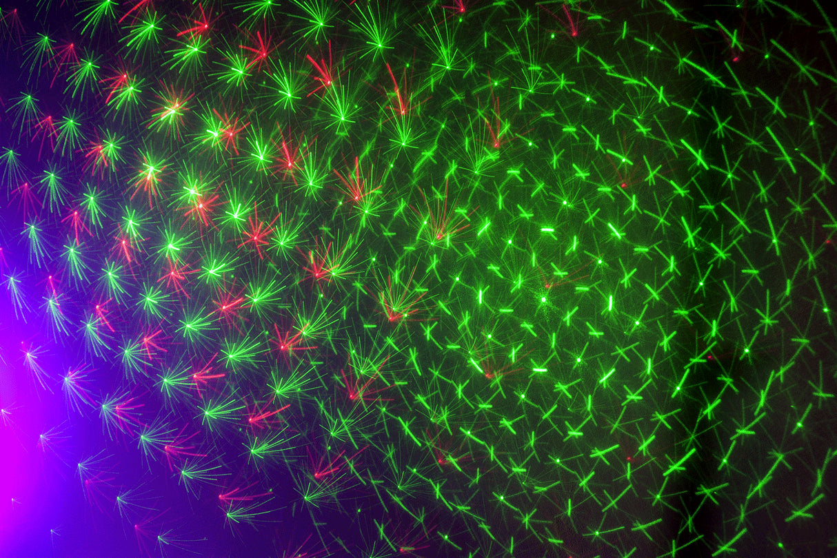 Ibiza LED-belyst måneblomst, laser og strobe