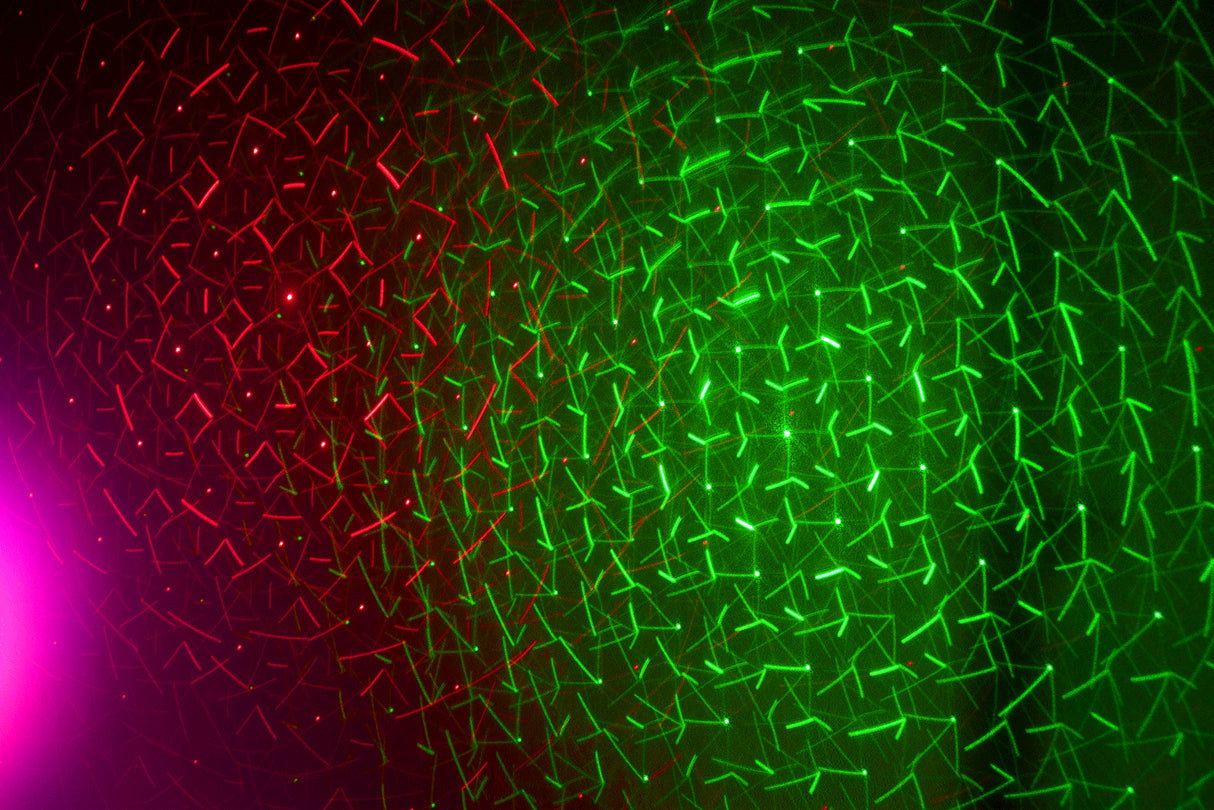 Ibiza LED-belyst måneblomst, laser og strobe