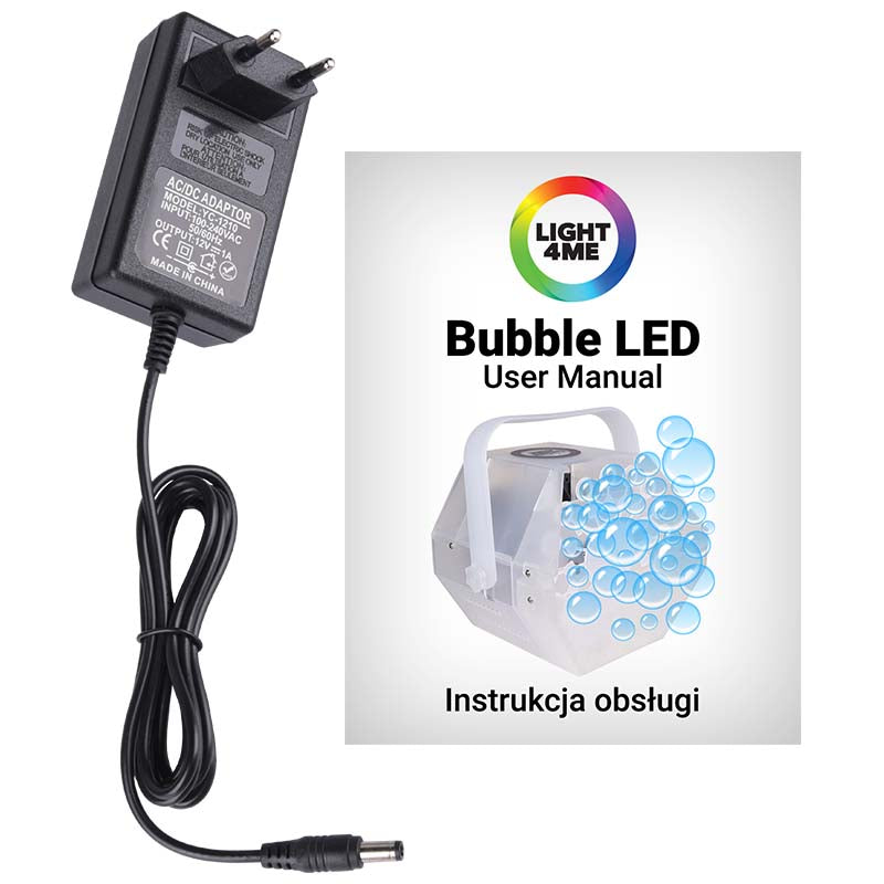 Light4Me Bubble LED-boblemaskin med flerfarget LED-lys