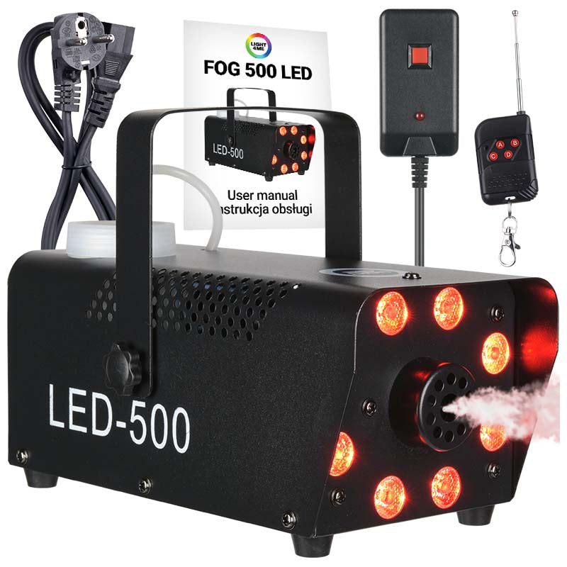 Light4Me Fog 500 LED Røgmaskin 500W med RGB LED Lys
