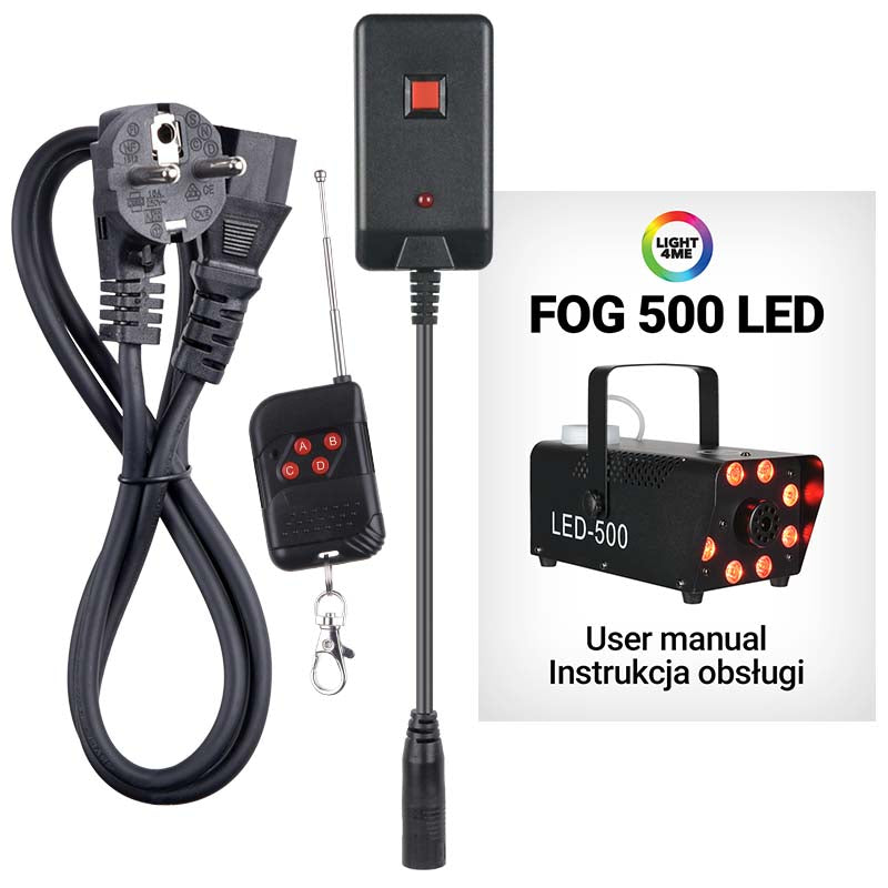 Light4Me Fog 500 LED Røgmaskin 500W med RGB LED Lys