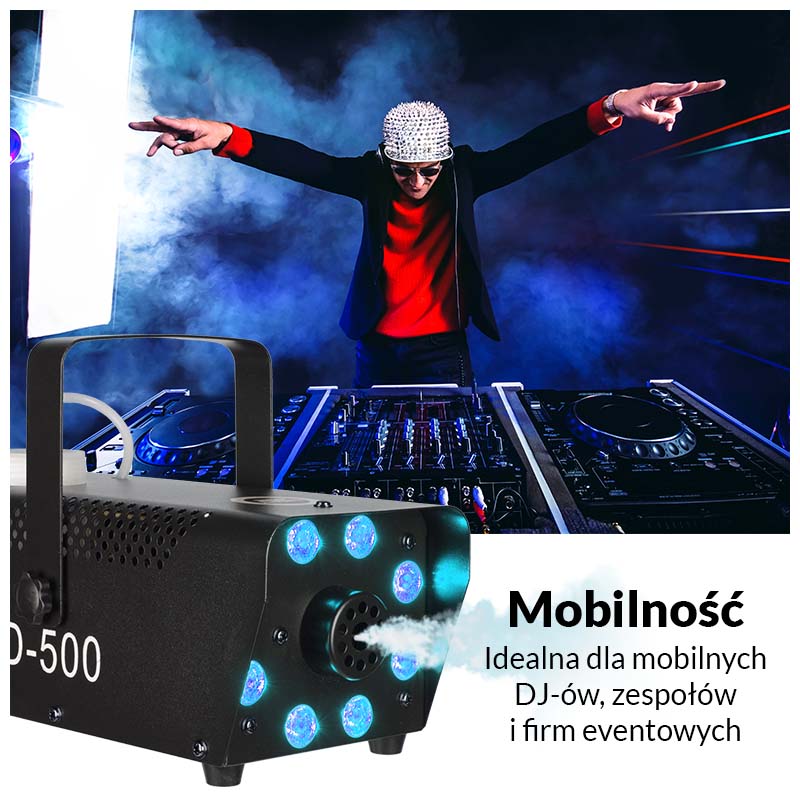 Light4Me Fog 500 LED Røgmaskin 500W med RGB LED Lys