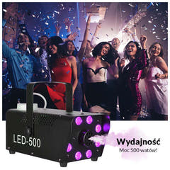 Light4Me Fog 500 LED Røgmaskin 500W med RGB LED Lys