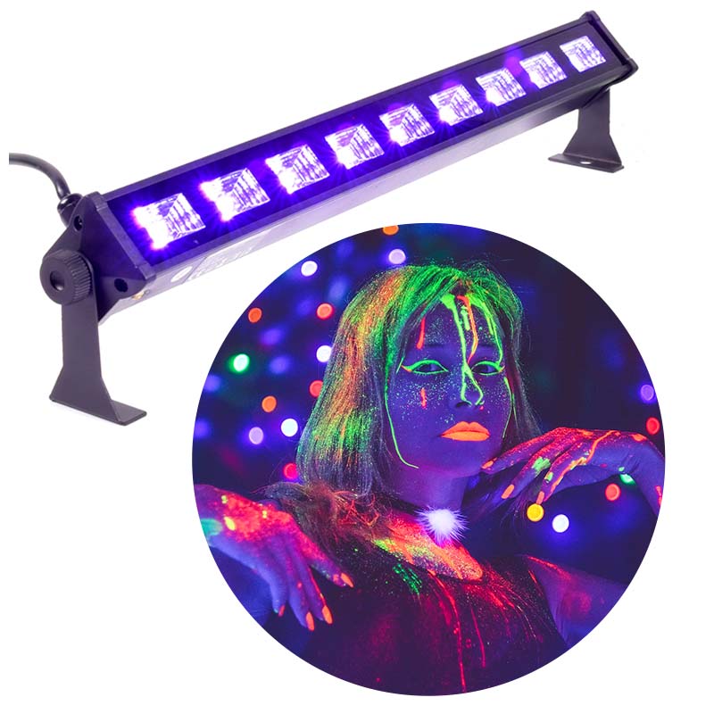 LIGHT4ME LED BAR UV 9 + HVID profesjonell lysdekorasjon 9x3W