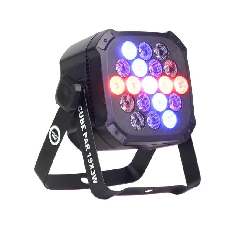 Light4Me Cube PAR 19x3W RGBW LED PAR spot