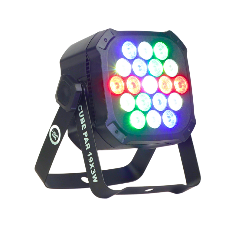 Light4Me Cube PAR 19x3W RGBW LED PAR spot