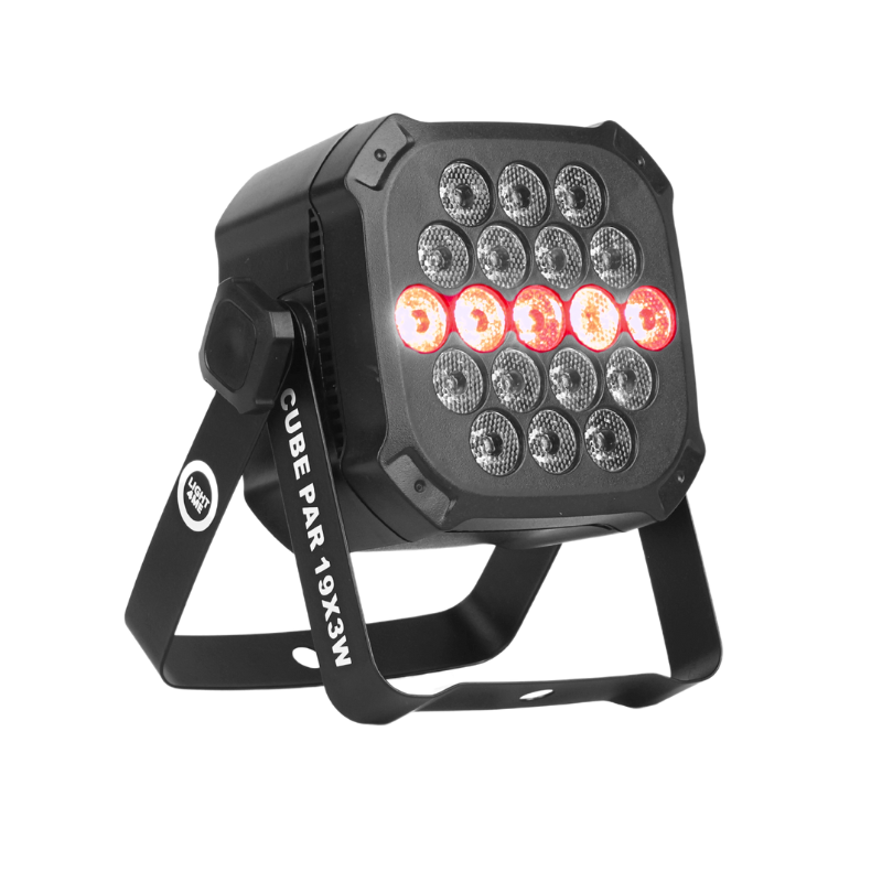 Light4Me Cube PAR 19x3W RGBW LED PAR spot