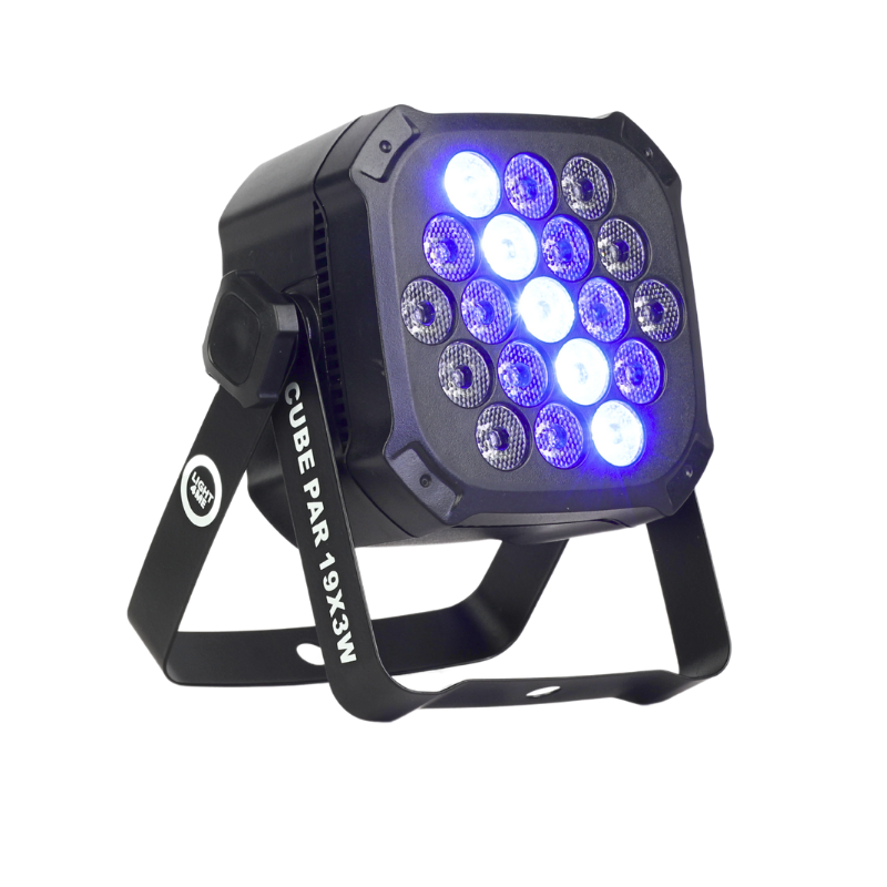Light4Me Cube PAR 19x3W RGBW LED PAR spot