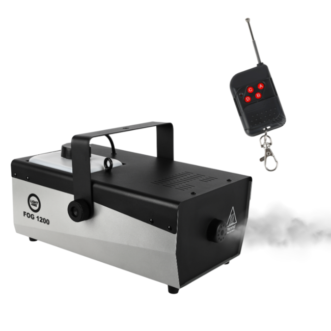 Light4Me Fog 1200 V2 Røykmaskin 1200W med Trådløs Fjernbetjening & DMX