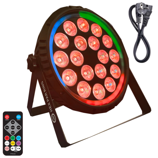 Light4Me Hex PAR Ring 18x6W RGBWA-UV