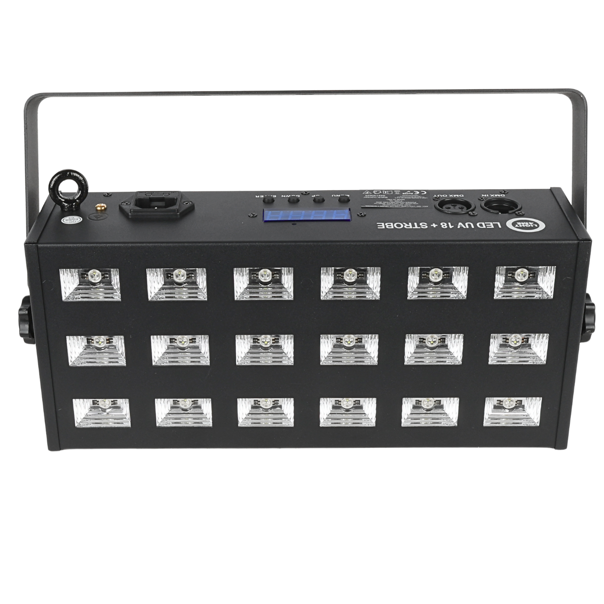LIGHT4ME LED UV 18x3W spotlight + strobe DMX