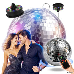 Light4Me Speilkule 20 cm med LED, Motor og Fjernkontroll