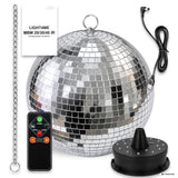 Light4Me Speilkule 30 cm med LED, motor og fjernkontroll