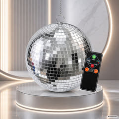Light4Me Speilkule 30 cm med LED, motor og fjernkontroll