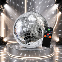 Light4Me Speilkule 40 cm med LED, motor og fjernkontroll