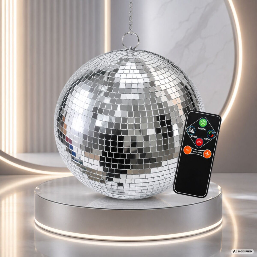Light4Me Speilkule 40 cm med LED, motor og fjernkontroll