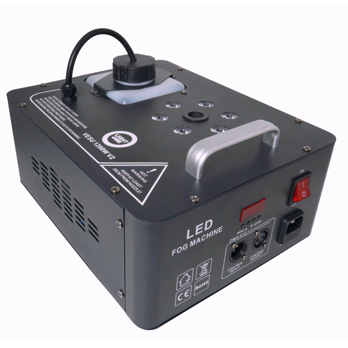Light4Me VESU 1200W V2 Vertikal Røgmaskine med RGB LED