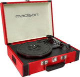 Madison Vintage Platespiller m. Bluetooth (Rød)