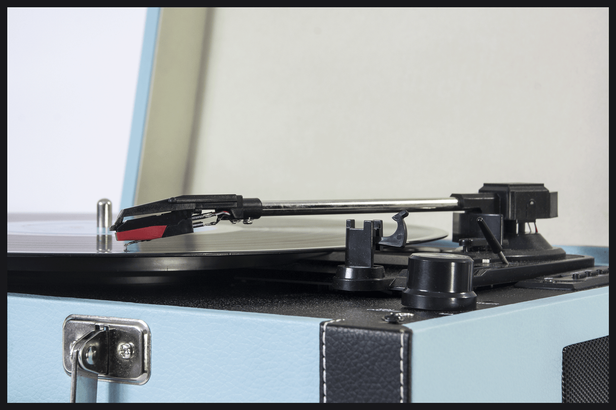 Madison Vintage platespiller med Bluetooth (lyseblå)