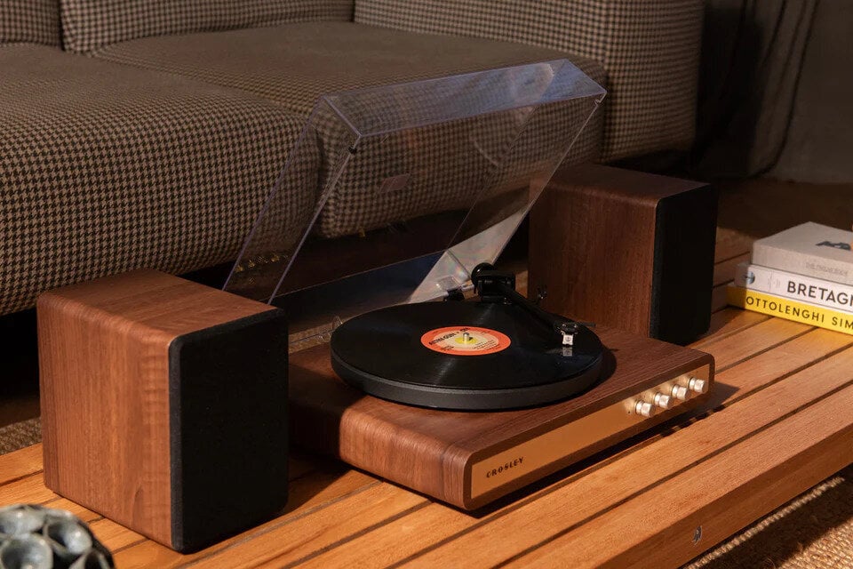 Crosley C65 platespiller med høyttalere, Valnøtt