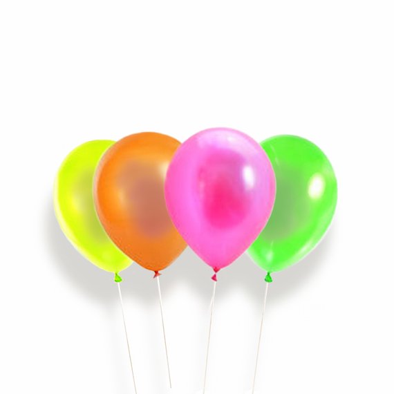 Neonfargede UV-ballonger (Mix, 100 stk.)