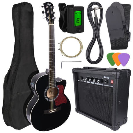 V-Tone EAG SET BK elektrisk akustisk gitar + forsterker, Sort